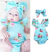 Hao Blue Floral Romper Infants