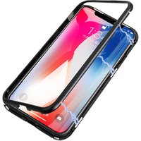 For Xiaomi redmi note 7 glass phone case magnet metal bumper shockproof clear magnetic phone cover for redmi note 7 pro