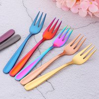 Wholesale China supplier small stainless steel gold dessert fruit fork