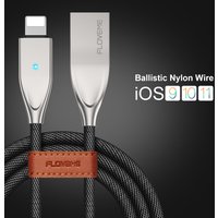 FLOVEM LED Breathing Light USB Cable For iphone Zinc Alloy Auto Disconnect Power Off Fast Charging Cable For iPad