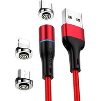 USAMS US-SJ352 1M 2.4A Aluminum Alloy Cell Phone USB Fast Magnetic Charging Cable for iPhone