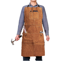 Genuine Leather Work Shop Apron Heat & Flame Resistant Heavy Duty Welding Apron