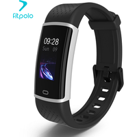 2019 New color touch screen bluetooth waterproof dynamic heart rate monitor ce rohs fc smart bracelet for men and women