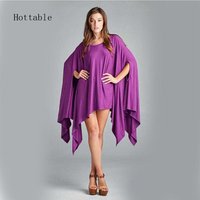 Batwing Sleeve Loose Top Irregular Hem