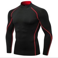 Mens Fitness Tight Compression shirts Running T shirts Men Quick-Dry Solid Long Sleeve Gym Sport Top Tee Sport Shirt Sportswear