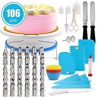 2018 Hot Sale plastic cake turntable tools set rotating cake decorating tips set / cake stand / cake decorating kit tools