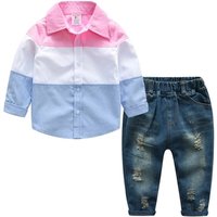 100% Cotton Set Boutique Clothing Jean Child T Shirt Fashion Kid Clothes Boy