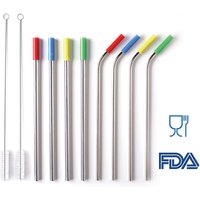 Reusable Stainless Steel Drinking Straw with Silicone Tip