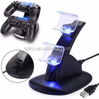 New Arrival LED USB Dual Charge Dock Docking Cradle Station Stand For PS4 Game Controller Gamepad Charger