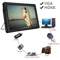 Free Ship 12 Inch Portable Mini Digital Color Analog Led TV DVB-T DVB-T2 Rechargeable Television Player TFT-LED Screen ATSC/HDMI