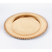 Disposable Plastic Plate Eco-Friendly Bronze Golden Round Dish Plate Fruit Plates Home Storage Tray for Wedding&Party