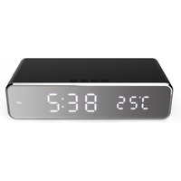 Factory supply OEM modern portable led temperature display Qi alarm clock wireless charger