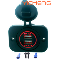 3.1A Dual Port Socket Mobile Phone USB Car Charger for Motorcycle Bus Boat Marine Truck Bike