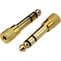 Stereo Audio Adapter Gold-Plated Pure Copper 6.35mm (1/4 inch) Male to 3.5mm (1/8 inch) Female Headphone Jack Plug adapter