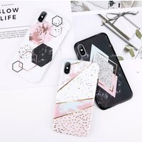 Free Shipping Glitter Marble Phone Case for iPhone 7 8 6s Plus Soft TPU Pattern Cover for iPhone X XR XS Max Luxury Case