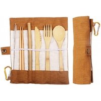 Biodegradable eco-friendly nature reusable bamboo travel cutlery set