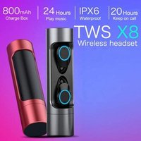 touch control BT 5.0 tws X8 waterproof blue tooth earphone with power bank
