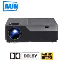AUN Full HD Projector M18, 1920x1080P Native Resolution. 300 inch Larger Screen for Home Theater, office. VGA, USB