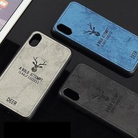 Hot Selling Christmas Emboss Printing Deer Pattern Skin TPU Phone Back Cover Leather Mobile Phone Case For iPhone XS Max