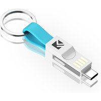 Free Shipping FLOVEME 3 in 1 Key Chain Design Charging & Data Transfer Cable Suit for Iphone Type C Mirco USB Devies