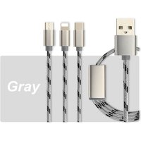 3A fast charging Wire cable Nylon braided usb cable 5 in 1 high quality 3in1 usb cable charge 3 devices at same time