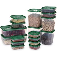Food Storage Container with Leakproof Airtight Lids 17 Piece Set Plastic Microwave Dishwasher Freezer Safe Reusable Boxes