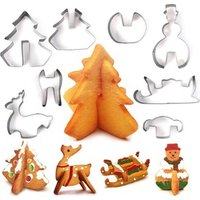 8Pcs 3D Christmas Cookie Cutter Set Stainless Steel Cake Cutter Set Baking Cutter Wholesale New Hot Sale
