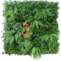 Fire Retardant Artificial Mixed Plant Living Wall Panel 100x100cm