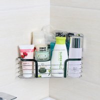 Stainless Steel Corner Bath Storage Basket Adhesive