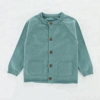 2018 Long Sleeve Soft Cotton Plain Knit Cardigan
