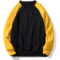 blank round neck Contrast Color cut and sew sweatshirt men oversized pullover hoodie