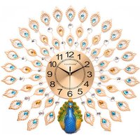 Peacock hanging wall clock Chinese living room decoration quiet simple art creative clock