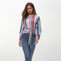 Autumn Striped T Shirt Bow Detail