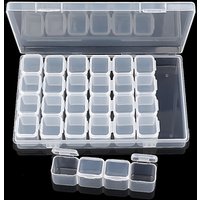 Plastic 28 Slots Nail Art Tools Jewelry Packaging Storage Box Case Organizer Beads Box