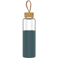 Glass Water Bottle Bamboo Lid Silicone Cover