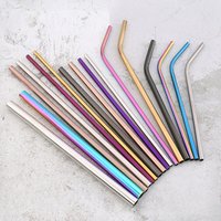 Amazon Top Seller Custom Logo Printed Food Grade 304 Metal Drinking Straws