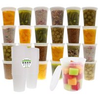 Deli Containers with Lids 8 oz Leakproof cup Pack Plastic Microwaveable Clear Food Storage box