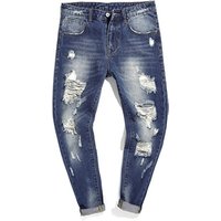 Ripped Skinny Jeans Elasticated Waist