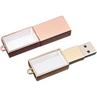Wedding Gift Rose Gold Memorias Stick Crystal Glass USB Flash Drive
