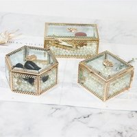 Vintage Crown Glass Jewellery Storage Box
