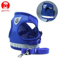 Dog Cat Harness Vest Reflective Walking Lead Leash for Puppy Dogs Polyester Mesh Harness for Small Medium Dog Pet Products