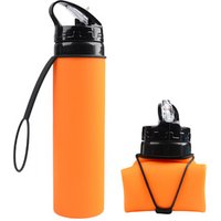 600ML Collapsible Silicone Water Bottles Medical Grade BPA Free Can Roll Up Leak Proof Foldable Sports & Outdoor Water bottle