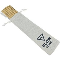 custom logo bamboo reusable straw with custom cloth bag