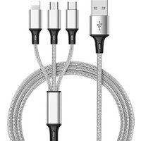 mobile cable 3in1 for different plugs 3 in1 nylon braided fast charging cable