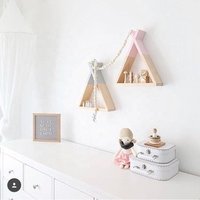 Modern Decorative Wooden Triangle wall shelf hanging storage Shelf Home Decor