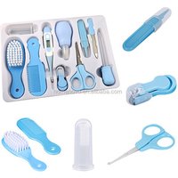 China Factory 10Pcs Baby Health Care Set Infant Finger Toothbrush Thermometer Nose Cleaner Baby Care Grooming Tools Kit