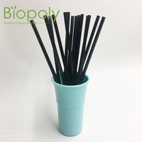 100% Biodegradable Straight 8mm black PLA bioplastic straws