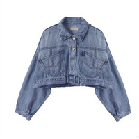 Cropped Loose Denim Jacket