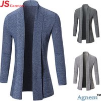 42 MY26 Latest Medium Length Fashion Design Cardigan Sweater Man Plain Knitted Cardigan