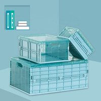 Space Saving Home Furniture Foldable Storage Box with Lid Collapsible Plastic Container